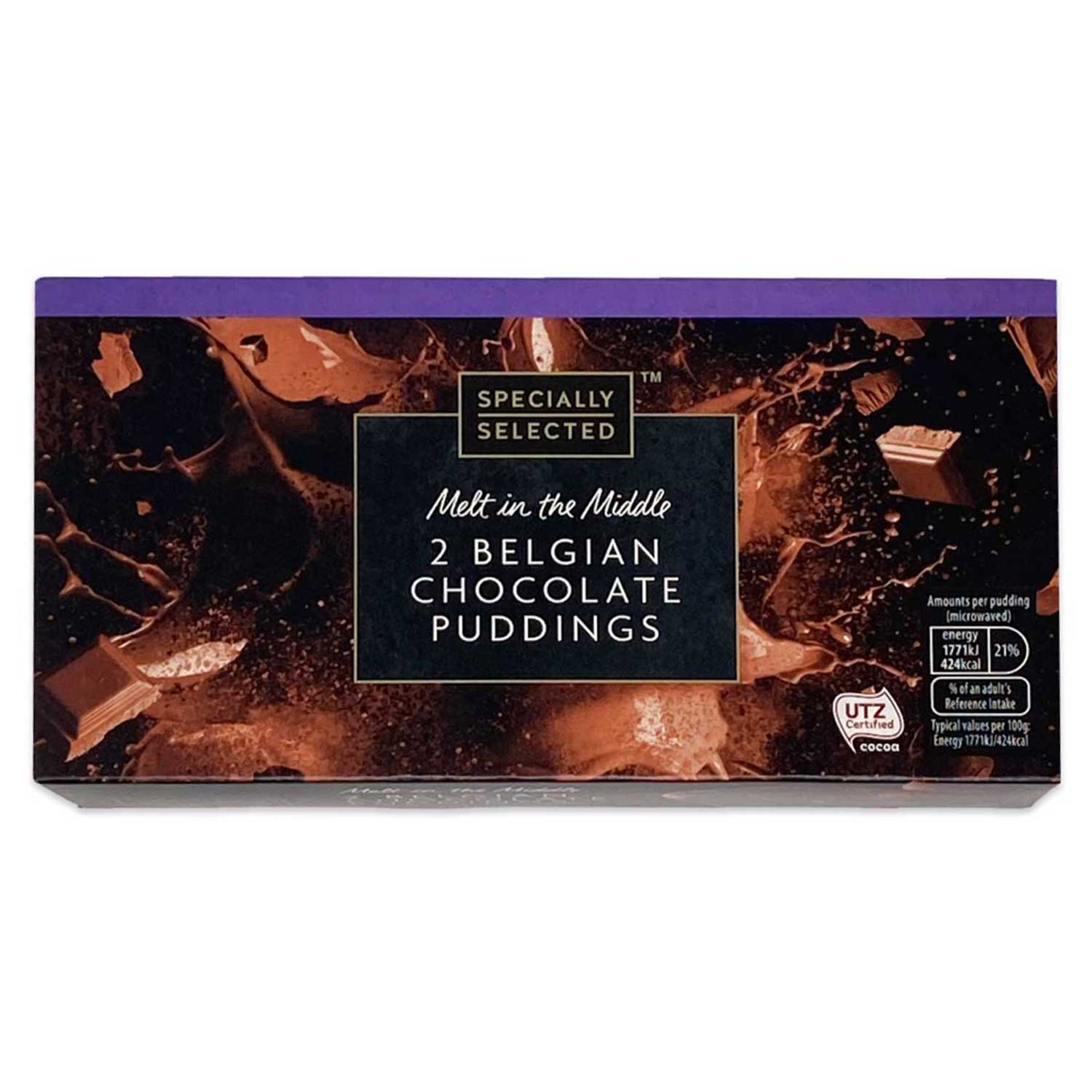 Specially Selected 2 Melt In The Middle Belgian Chocolate Puddings 200g