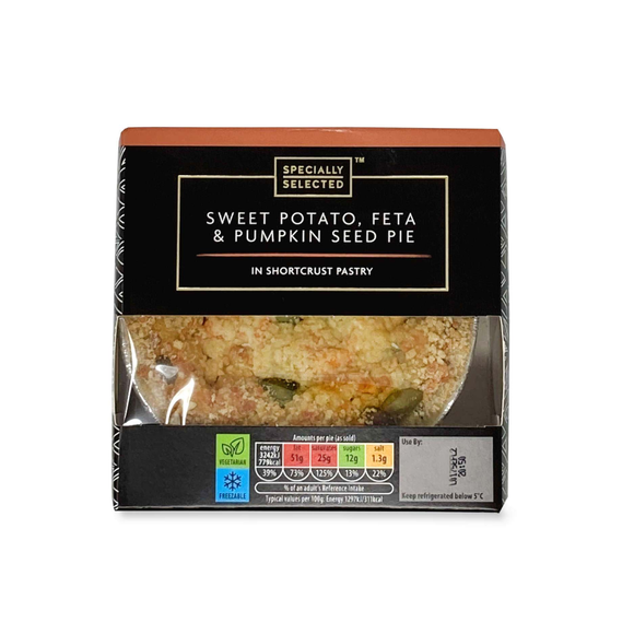 Specially Selected Sweet Potato, Feta & Pumpkin Seed Pie 250g