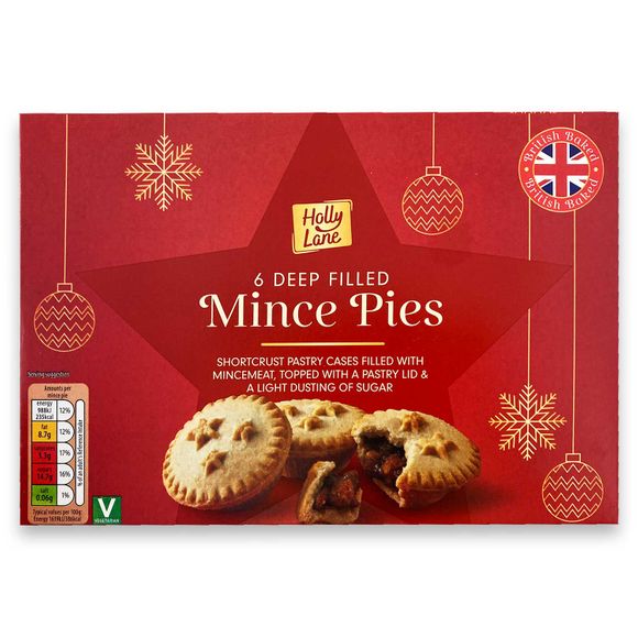 Holly Lane Deep Filled Mince Pies 6 Pack