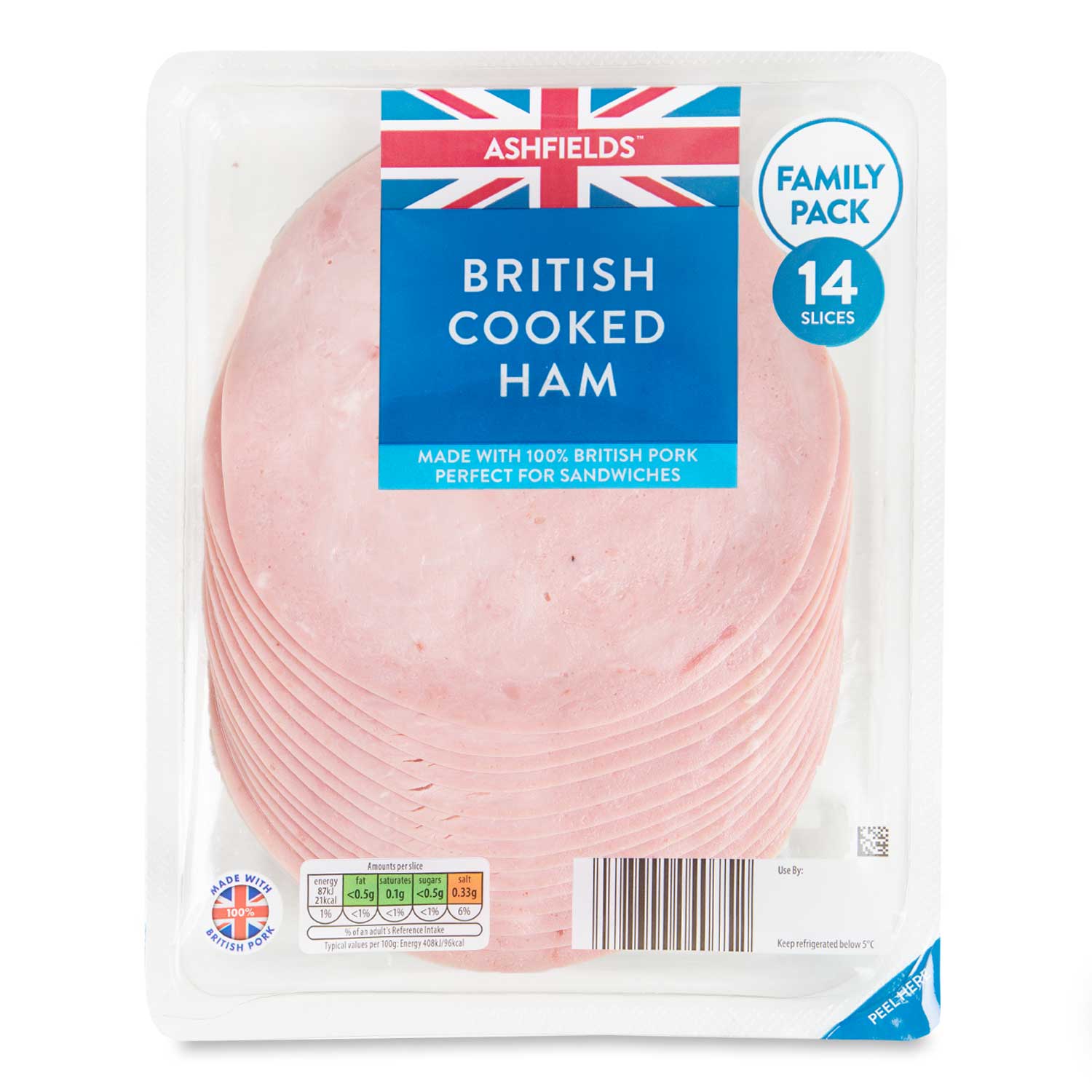 Ashfields British Cooked Ham 300g