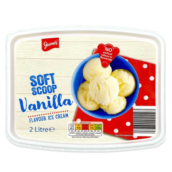 Gianni's Soft Scoop Vanilla Ice Cream 2l