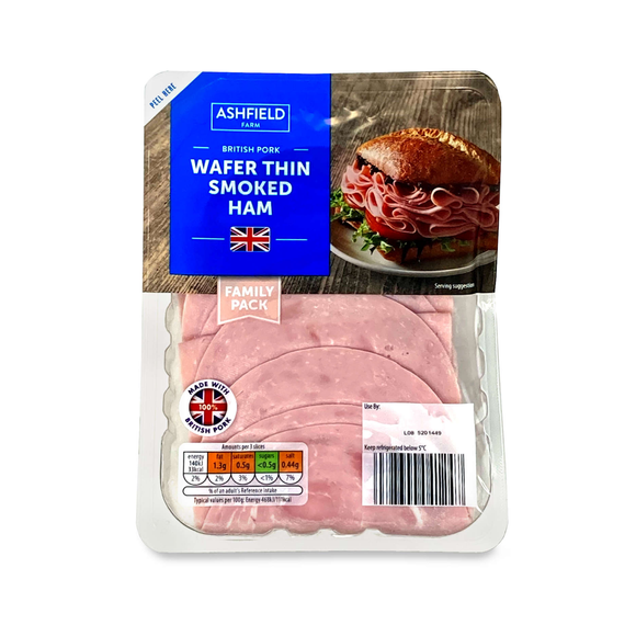 Ashfield Farm Wafer Thin Smoked Ham 400g