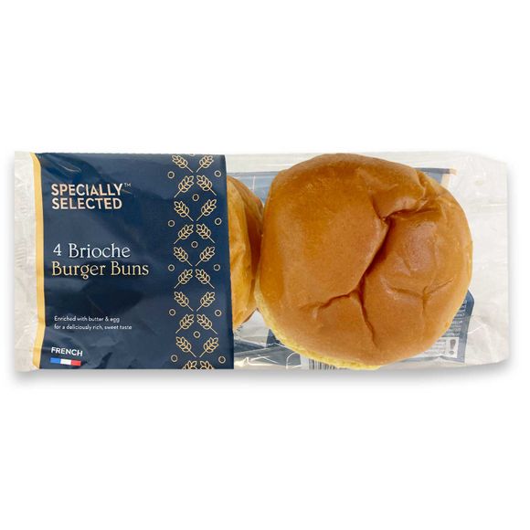 Specially Selected Brioche Burger Buns 200g/4 Pack