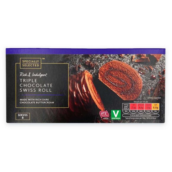 Specially Selected Rich & Indulgent Triple Chocolate Swiss Roll 270g