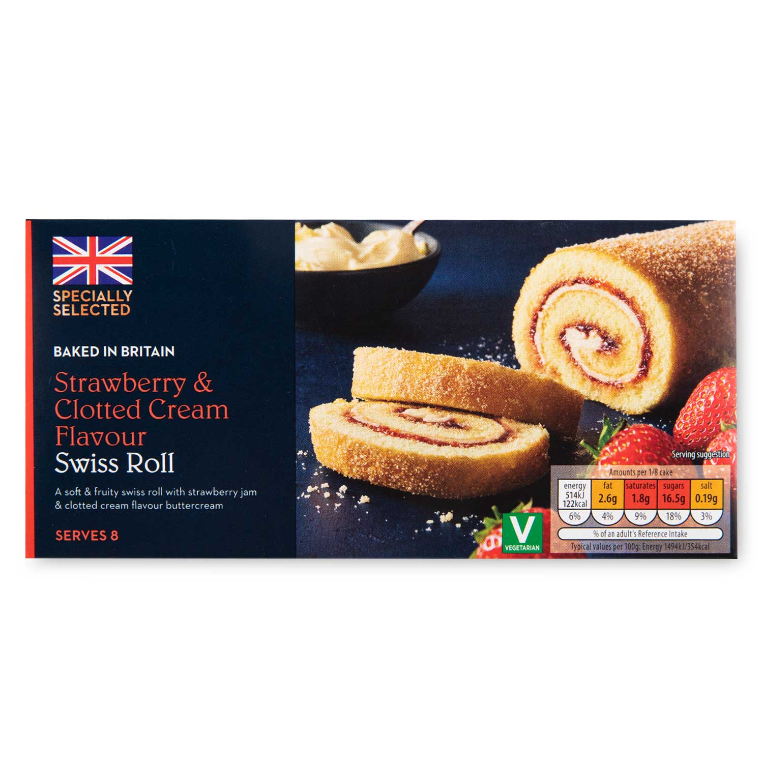 Specially Selected Strawberry & Clotted Cream Flavour Swiss Roll 275g