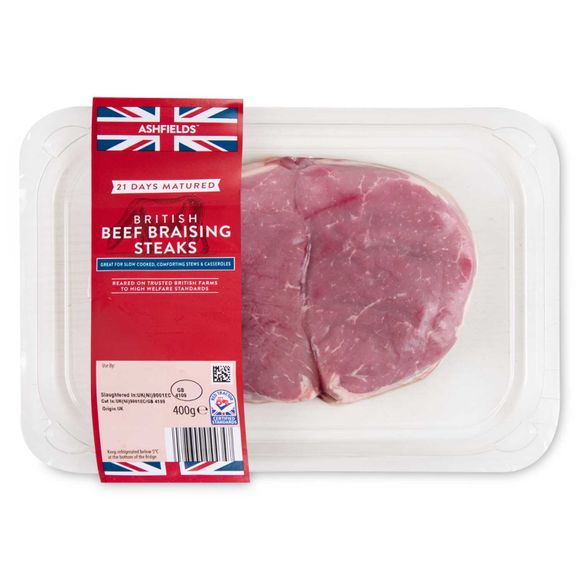 Ashfields 100% British Beef Braising Steak 400g