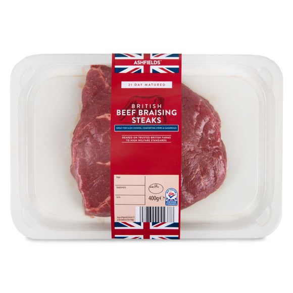 Ashfields British Beef Braising Steaks 400g