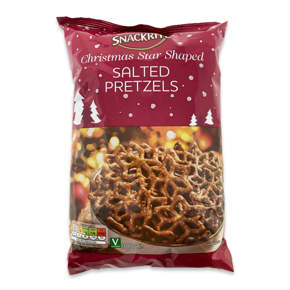 Snackrite Christmas Star Shaped Salted Pretzel 300g