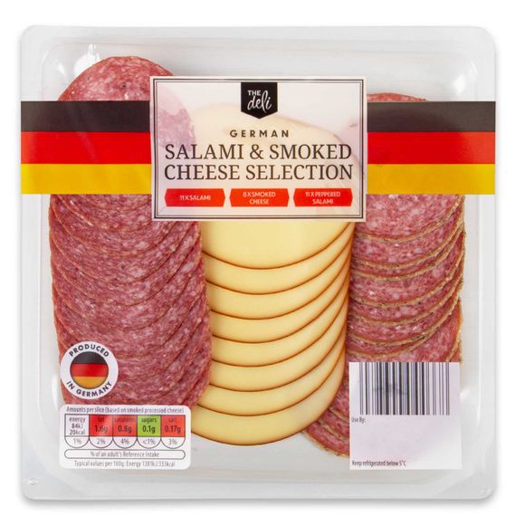 The Deli German Salami & Smoked Cheese Selection 145g/30 Pack