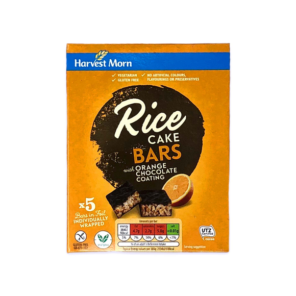 Harvest Morn Rice Cake Bars With Orange Chocolate Coating 5x18g