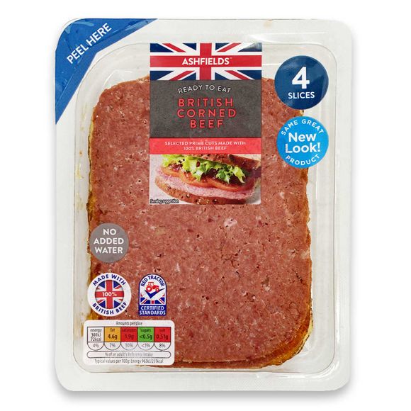 Ashfields Ready To Eat Corned Beef Slices 125g