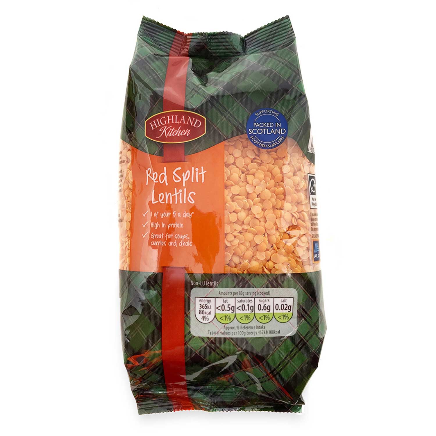 Highland Kitchen Red Split Lentils 500g