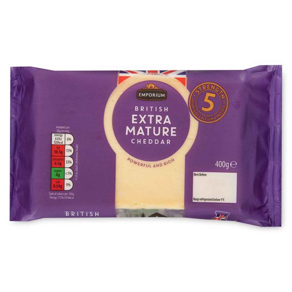 Emporium British Extra Mature Cheddar Cheese 400g