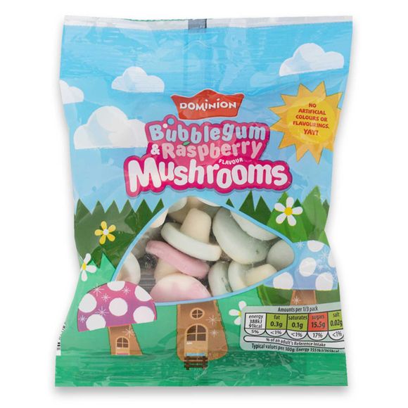 Dominion Raspberry Flavour Mushrooms 75g