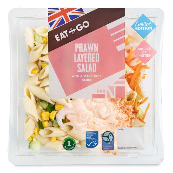 Eat & Go Prawn Layered Pasta Salad 340g