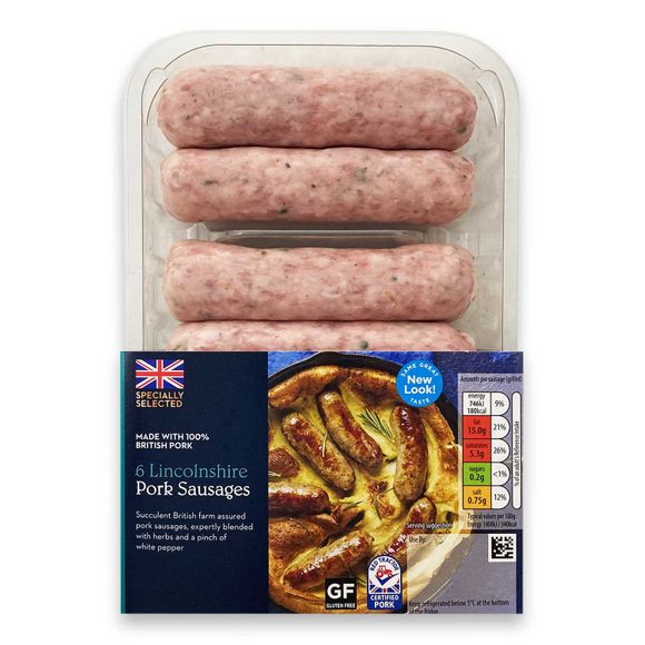 Specially Selected Lincolnshire Pork Sausages 400g/6 Pack