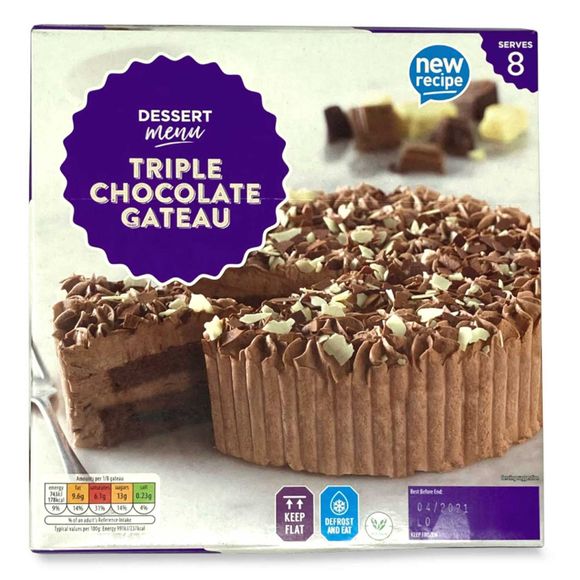 Dessert Menu Triple Chocolate Gateau 600g