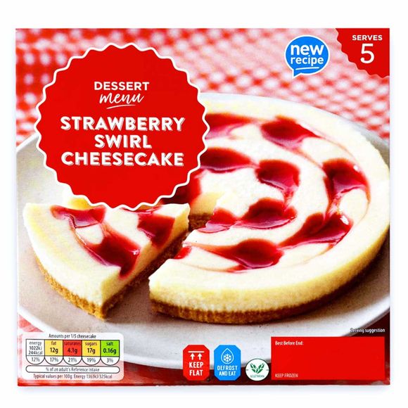 Dessert Menu Strawberry Swirl Cheesecake 375g