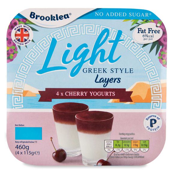 Brooklea Light Greek Style Layered Cherry Yogurt 4x115g