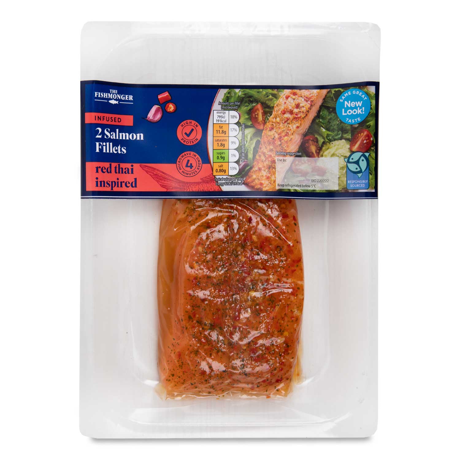 The Fishmonger Red Thai Inspired Infused Salmon Fillets 220g/2 Pack