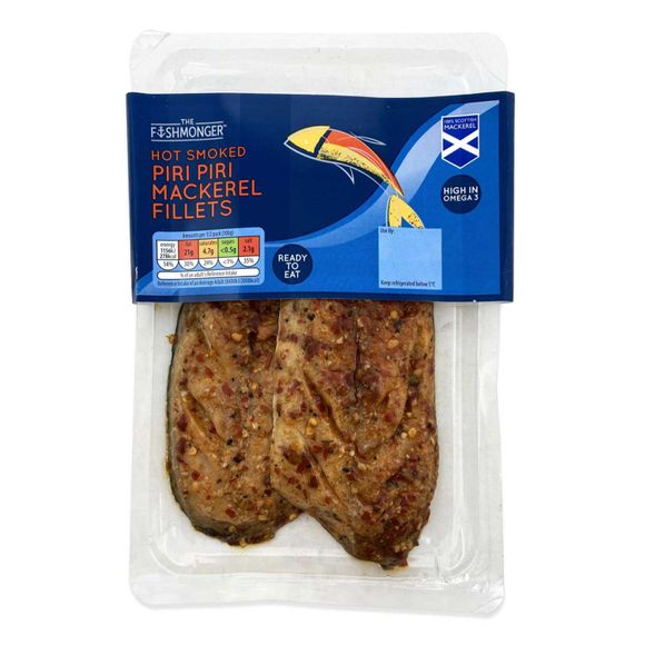 The Fishmonger Hot Smoked Piri Piri Mackerel Fillets 200g