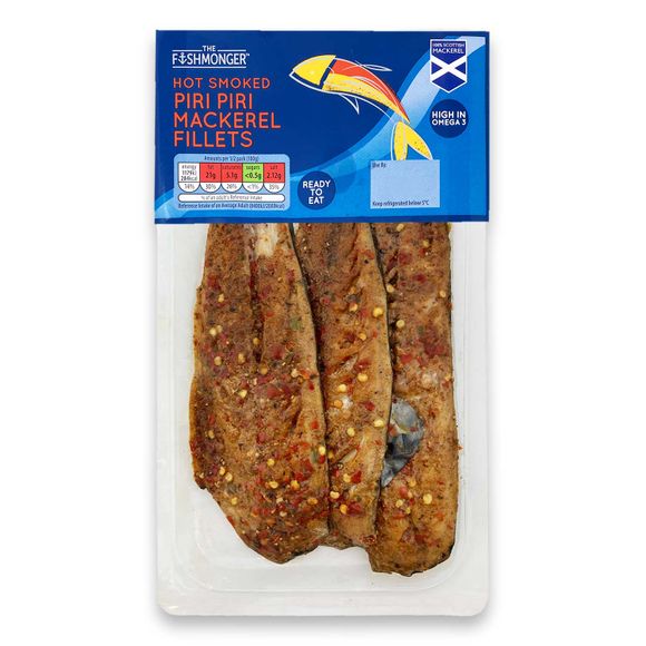 The Fishmonger Hot Smoked Piri Piri Mackerel Fillets 200g