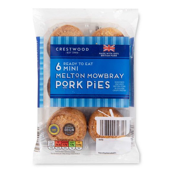 Crestwood Mini Melton Mowbray Pork Pies 300g/6 Pack