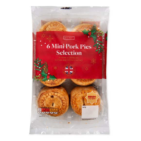 Let's Party Mini Pork Pie Selection 300g/6 Pack