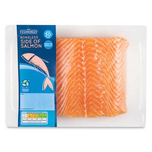 The Fishmonger Boneless Half Side Of Salmon 500g