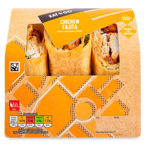 Eat & Go Chicken Fajita Triple Wrap 300g