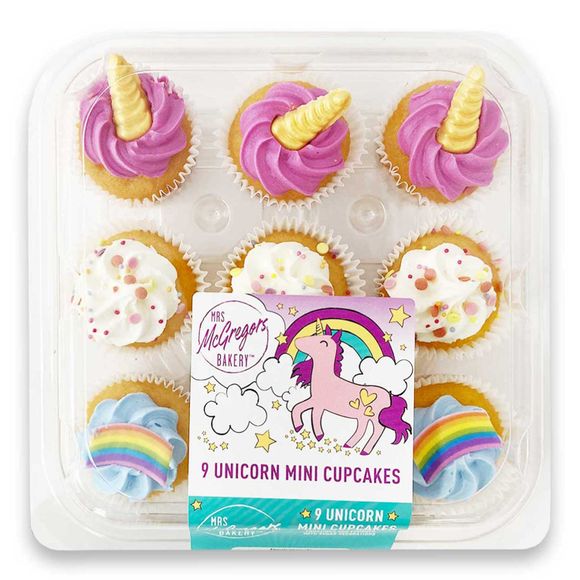 Mrs McGregor's Unicorn Mini Cupcakes 9 Pack