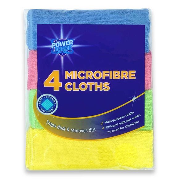 Power Force Microfibre Cloths 4 Pack