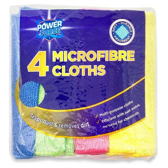 Power Force Microfibre Cloths 4 Pack