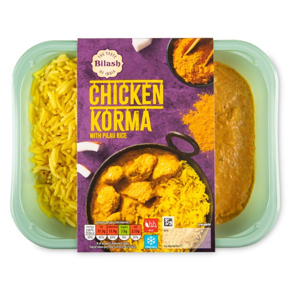 The Taste Of Bilash India Chicken Korma With Pilau Rice 400g