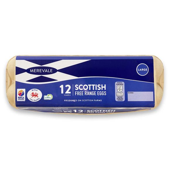 Merevale Large Scottish Free Range Eggs 12 Pack