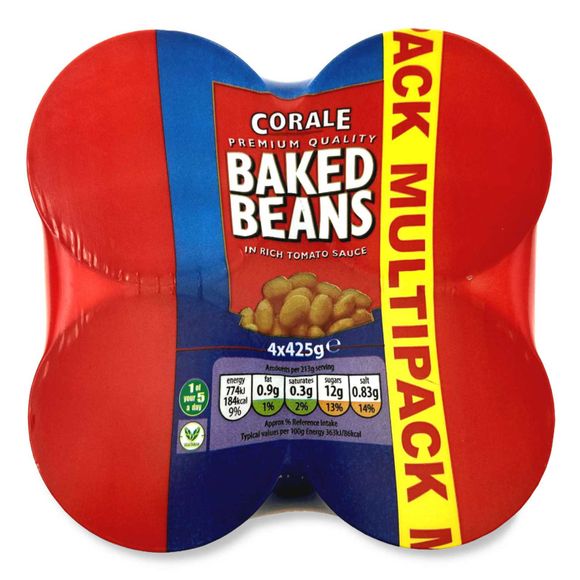 Corale Baked Beans In Rich Tomato Sauce 4x425g