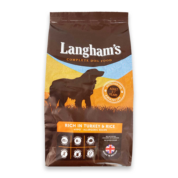 Langham's Dog Food Premium - Turkey & Rice 2kg