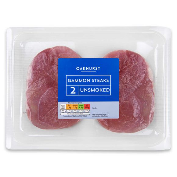 Oakhurst Unsmoked Gammon Steaks 250g/2 Pack