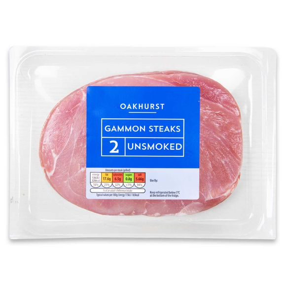 Oakhurst Unsmoked Gammon Steaks 450g