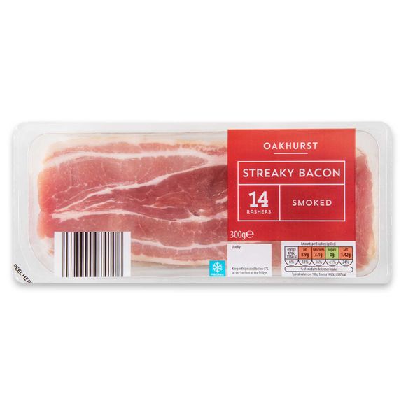 Oakhurst Smoked Streaky Bacon 300g/14 Pack