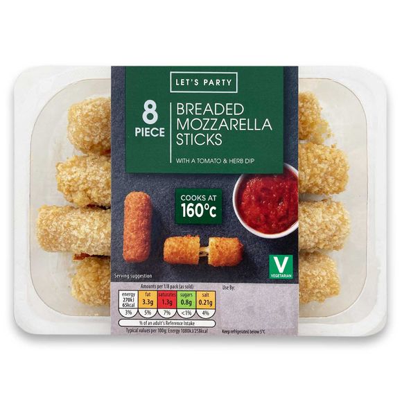 Emporium Breaded Mozzarella Sticks With A Tomato & Herb Dip 160g/8 Pack