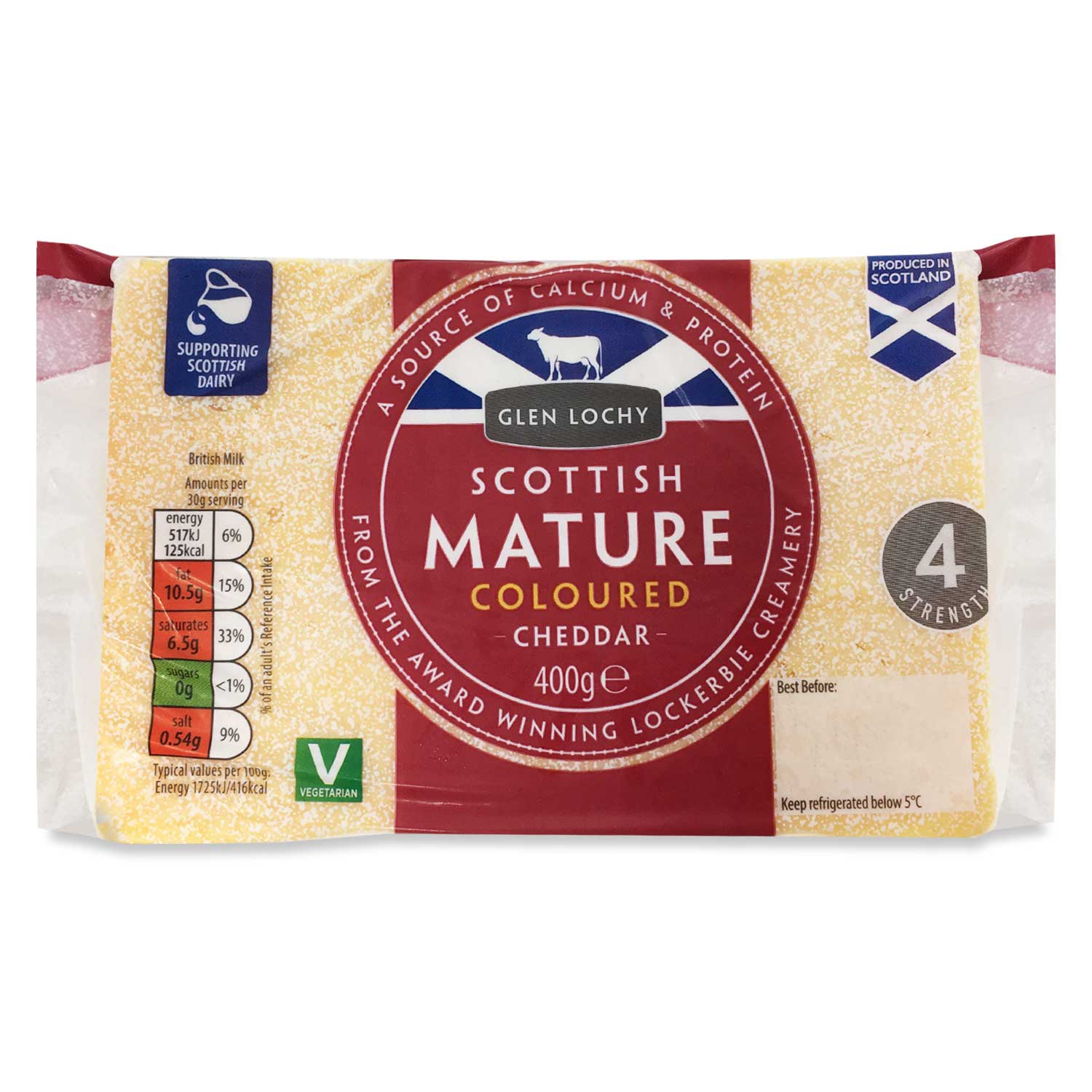 Glen Lochy Scottish Mature Coloured Cheddar 400g