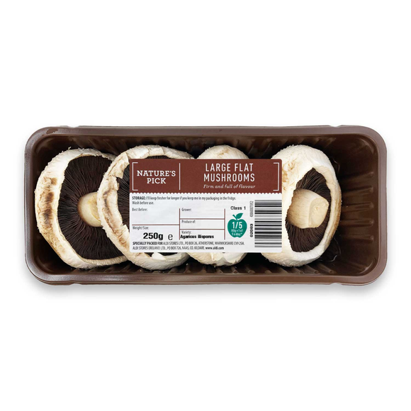 Nature's Pick Large Flat Mushrooms 250g