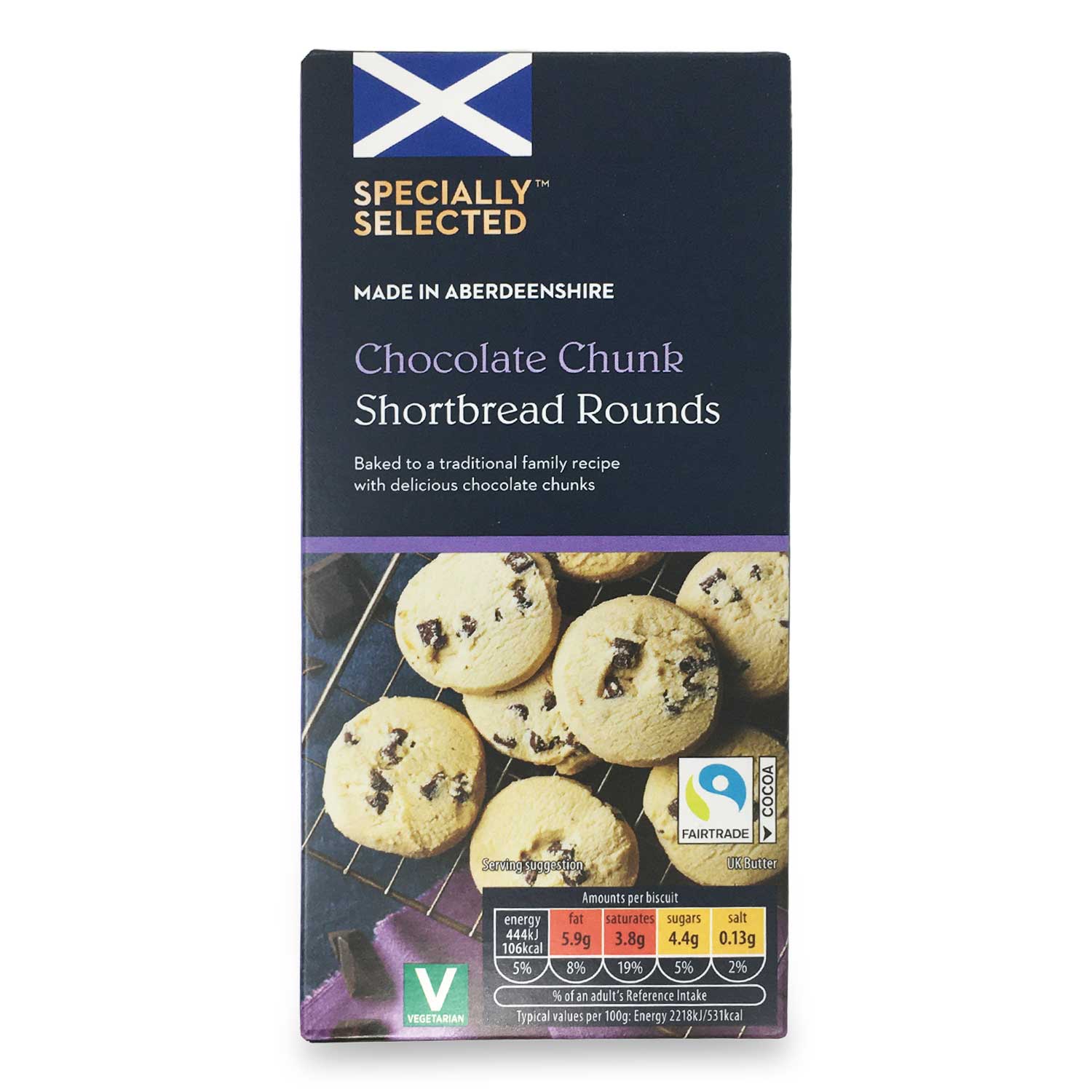 Specially Selected Scottish Chocolate Chunk Scottish Shortbread Rounds 160g
