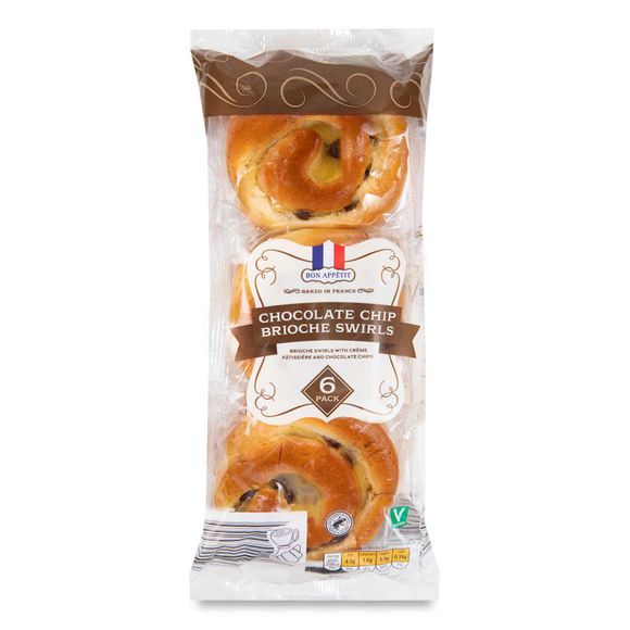 Bon Appetit! Chocolate Chip Brioche Swirls 6x50g