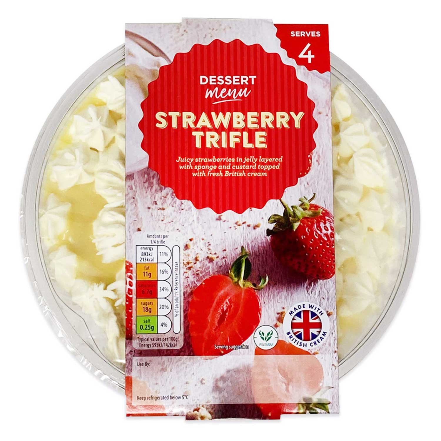 Dessert Menu Strawberry Trifle 600g