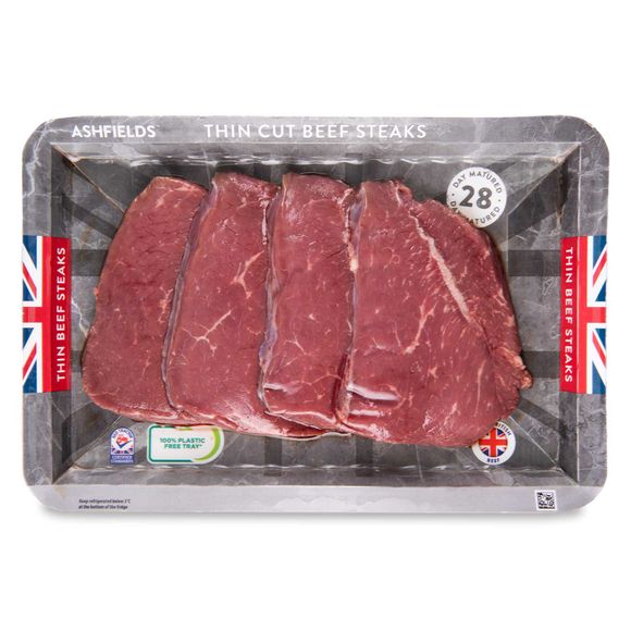 Ashfield Farm 100% British 28 Day Matured Thin Cut Beef Steaks 360g