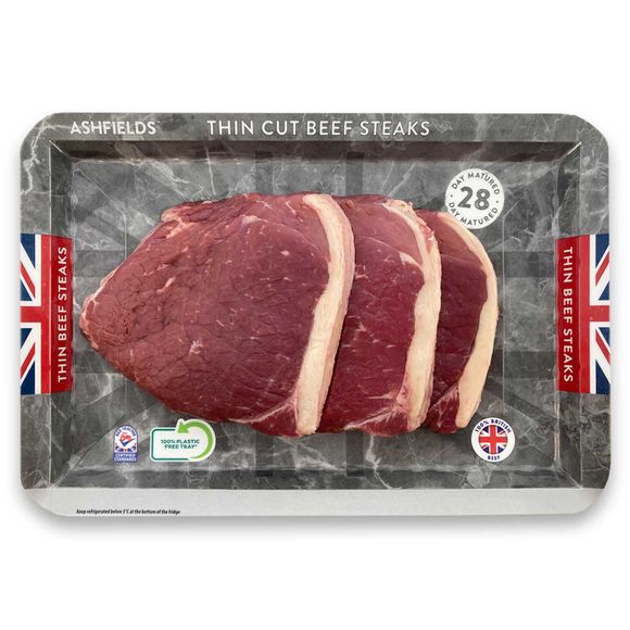 Ashfields 28 Day Matured Thin Cut Beef Steak 360g