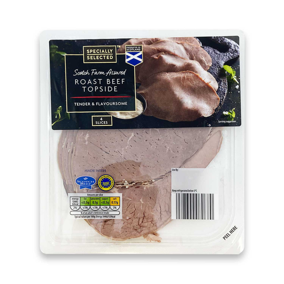 Specially Selected Scotch Farm Assured Topside Of Roast Beef 100g