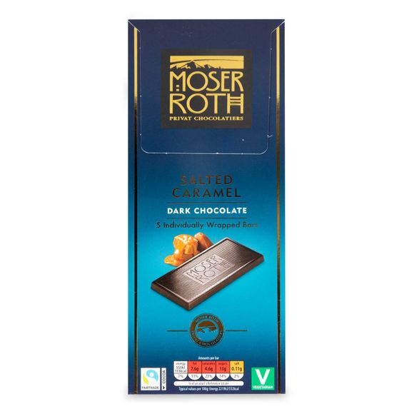 Moser Roth Salted Caramel Dark Chocolate Bar 5x25g